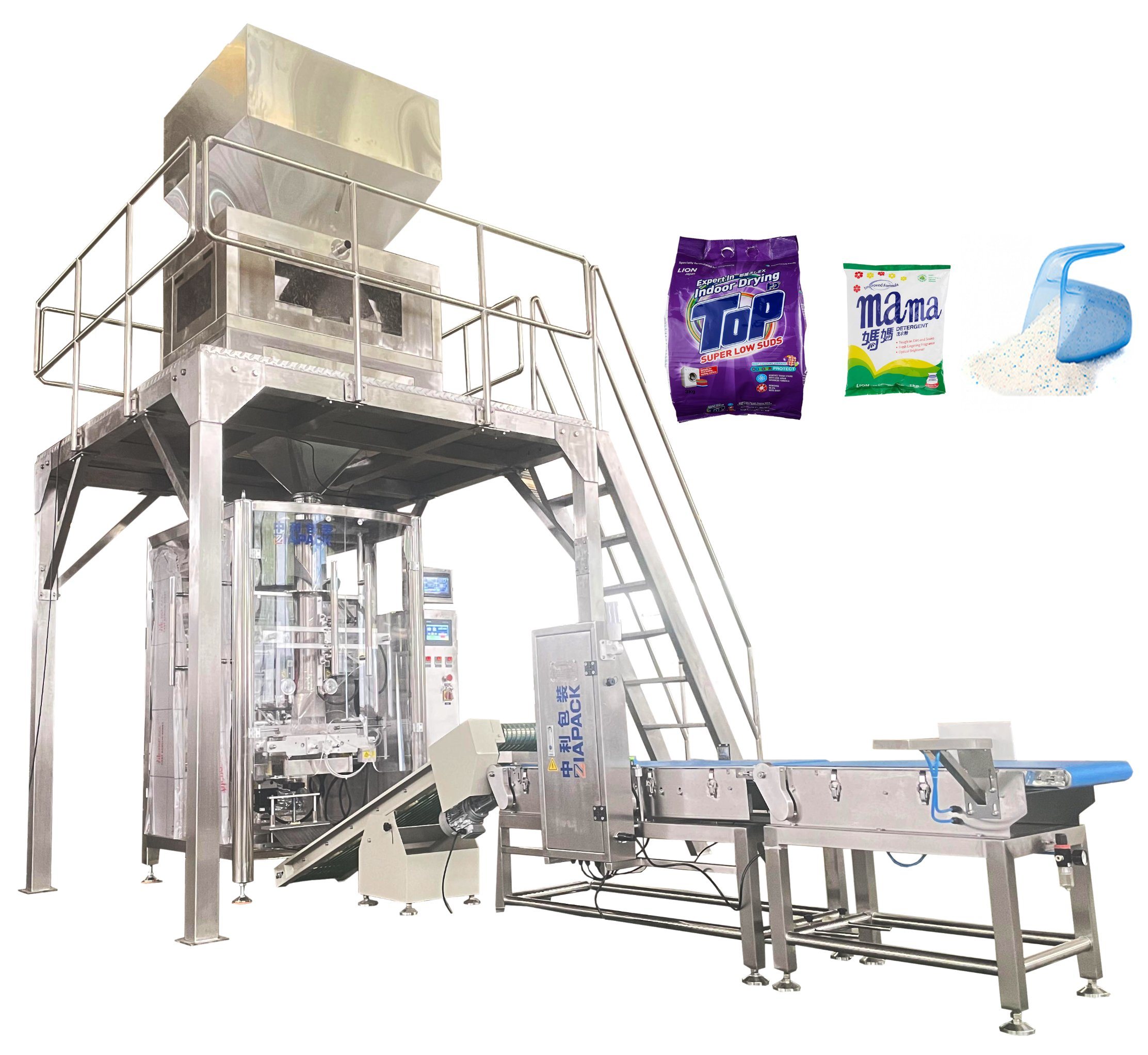 Machine d'emballage automatique verticale multifonction Vffs (emballage) pour la lessive en poudre